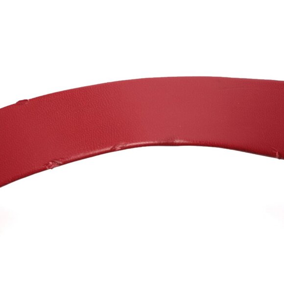 Vintage Mimi di Niscemi Gold Shell Belt Buckle Interlocking Talbots Red Vegan 81 - Picture 10 of 13